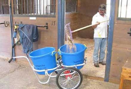 Stable cart muck caddy wagon